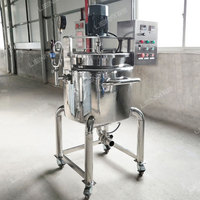 Cuve de mélange chimique LIENM en acier inoxydable avec agitateur, cuve de mélange 60L, machine à mélanger la crème et le savon, homogénéisateur pour cosmétiques