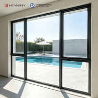 Fenêtre à auvent verticale moderne en aluminium HENNISSY conforme à la norme australienne AS2047, avec moustiquaire en acier inoxydable, garantie 5 ans pour usage résidentiel
