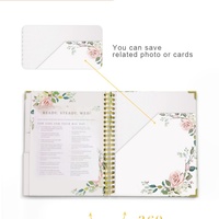 Carnets personnalisés avec impression par transfert, dorure or rose, organisateur à spirale, couverture rigide, journal de mariage, agenda, carnet de notes, planificateur en PP