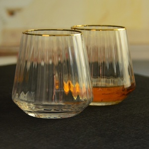 Bicchiere da Vino Senza Stelo Soffiato a Mano con Rilievo 400ml in Vetro Soda-Lime, Servizio OEM per Bar e Ristoranti - Product Image 5
