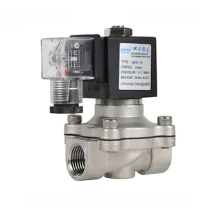 Válvula solenoide de baja presión de acero inoxidable de 1/2 pulgadas, 12 voltios/24 voltios con agua