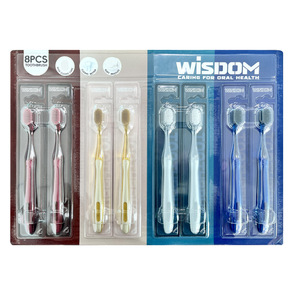 WISDOM Adult Soft Bristle <b>Toothbrush</b> Wide <b>Head</b> 8 Pack Family Use Unisex High Quality Oral Care - Product Image 3
