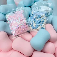Balle anti-stress souple en TPR à montée lente, effet sonore craquant, couleurs blanc, rose, bleu, pour ASMR, en forme de savon, en stock, best-seller, avec emballage boîte