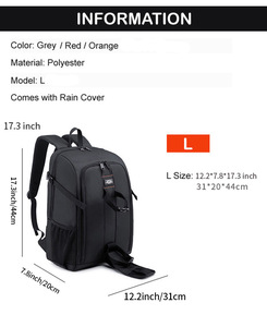 Fábrica de suprimentos ao ar livre impermeável PTZ estabilizador ombro fotografia mochila <span class=keywords><strong>DSLR</strong></span> câmera saco com 15,6 polegadas laptop compartimento - Product Image 2