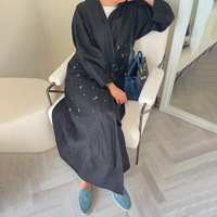 Design personnalisé lin femmes Abaya Dubai 2024 naturel respirant luxe abaya robe pour prier