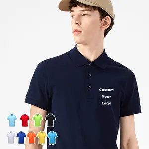 wholesale plain blank polyester Polo Golf shirts Custom logo printing plus size cotton men's Polo shirts