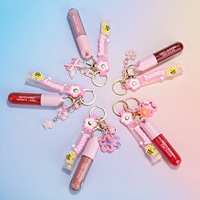 Ensemble de gloss pour enfants végétalien imperméable à l'eau mignon et brillant Gloss volumateur Gloss à lèvres avec porte-clés