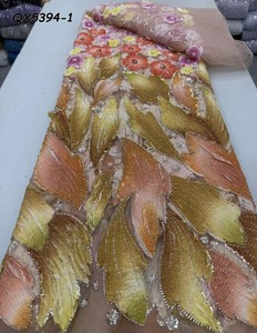 Nigeriano abito da festa in <span class=keywords><strong>pizzo</strong></span> francese con perline con paillettes ecologiche con motivo animale decorato ordine minimo 5 yarde per matrimoni - Product Image 1