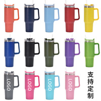 Gobelet de voyage Offre Spéciale isolé sous vide en acier inoxydable 40 oz Termos Copo Tumblers Cup avec poignée et paille