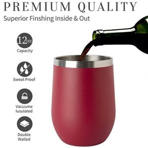 Vaso Térmico de Acero Inoxidable de Doble Pared con Aislamiento al Vacío de 12 oz, con Logotipo Personalizado, Forma Redonda, para Tapa Deslizante, Vaso de Oficina - Product Image 2