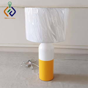 Tiện nghi INN tăng và tỏa sáng phòng ngủ bên cạnh đèn khách sạn trang trí màu vàng đỏ nâu Nhựa Bàn bàn đèn với <span class=keywords><strong>Linen</strong></span> Chụp đèn - Product Image 2