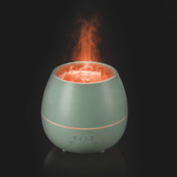 Diffuseur d'arômes d'huiles essentielles 180 ml avec sel de l'Himalaya, flamme réaliste, minuterie et brume nano, réglage du parfum pour la maison