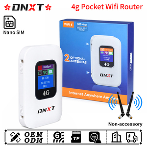 Dnxt เราเตอร์ WiFi6 WiFi แบบพกพา4G CON tarjeta SIM WPS โมเด็ม LCD พ็อกเก็ต TF การ์ด MiFi Router 4G LTE พร้อมช่องใส่ซิมการ์ดใช้ในงานปาร์ตี้ - Product Image 1