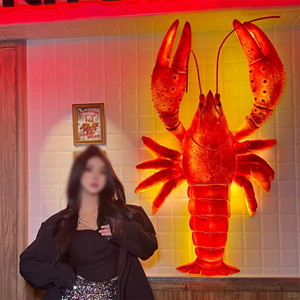 Sculpture géante de crabe en résine de fibre de verre rouge pour parcs d'attractions, rues gastronomiques et décoration de parcs à thème - Product Image 2