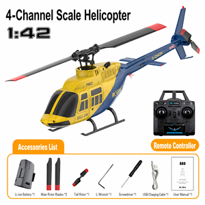 NOUVEAU Hélicoptère RC stabilisé par gyroscope SJY-A60 Bell <span class=keywords><strong>206</strong></span>, échelle 1/42, quatre canaux, monorotor, sans ailerons, modèle d'avion RC - Product Image 2