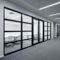Cloison modulaire en aluminium 4-en-1 à installation rapide de 100 mm |   Système de verre insonorisé prêt à l'emploi