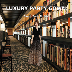 Женское длинное вечернее платье из полиэстеровой органзы - Product Image 3