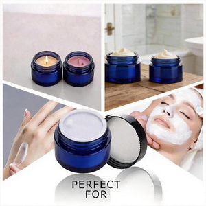 Vente en gros de pots en verre à large ouverture de 20g, 30g, 50g avec couvercle en plastique pour crème cosmétique, pots en verre vides pour soins de la peau, pots pour gommage corporel - Product Image 3