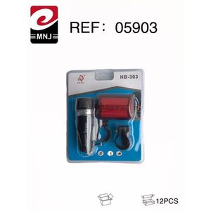 MNJ HB-303 Set di luci per bicicletta rosso e nero con clip di montaggio per illuminazione posteriore della bici, confezione da 12 pezzi - Product Image 3