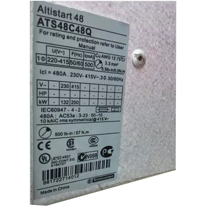 SCH-neider ATS48C48Q นุ่มสำหรับมอเตอร์แบบอะซิงโครนัส altistart 48 480A 230ถึง415V 110เพื่อ355kW - Product Image 5