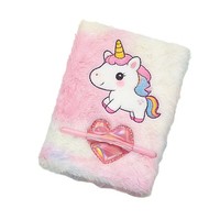 Cuaderno de Peluche con Diseño de Unicornio, Personalizado, A6/A7, Kawaii, Bordado, Venta al Por Mayor para Material Escolar y Regalos Estudiantiles