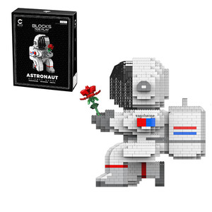 Micro Creative - Portalápices con Forma de Cohete Espacial de Dibujos Animados, Bloques de Construcción Grandes, Figuras de Ladrillos de Diamante, Juguetes para Niños - Product Image 1