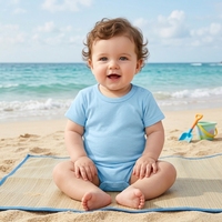 Unisex Bodysuit 100% Baumwolle Kurzarm Druckknopfverschluss Weich Atmungsaktiv Sommer Großhandel