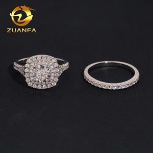 Anelli 925 matrimonio in pietra da donna in Moissanite con diamanti in argento 1ct - Product Image 1