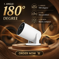 Mini projecteur LED HY300PRO+ 4K avec WiFi, projecteur intelligent portable Android 11 avec applications intégrées pour cinéma maison et chambre