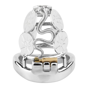 Breathable Stainless Steel Serpent Design Male Penis Chastity Device a Wearable Restraint Suitable As a BDSM Prop for Adults <b>18</b>+ - Product Image 2