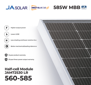 MBB Ja Solarmodule LR Serie 560W 570W 565W 575W 580W 585W Pannelli Foto volta ici Mono <span class=keywords><strong>Jasolar</strong></span> PV-Modul - Product Image 4