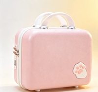 Vente en gros de trousse de maquillage personnalisée de 14 pouces, boîte de rangement cosmétique portable, organiseur de voyage avec fermeture éclair