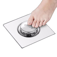 Drain de sol en acier inoxydable estampé invisible avec insert de carrelage, sur mesure pour salle de bain et douche, idéal pour projets hôteliers (vente en gros)