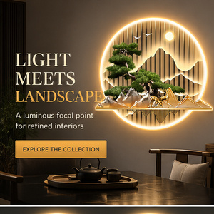 Quadro Paesaggistico di Montagna Bonsai con Opzioni di Illuminazione per Soggiorno, Sala da Tè, Hotel - Product Image 1