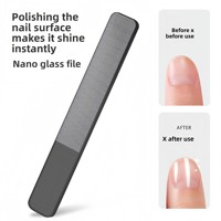 Bâtonnet de polissage et de ponçage double face en nano-verre transparent pour ongles, 12 cm, outil de beauté pour le soin des ongles