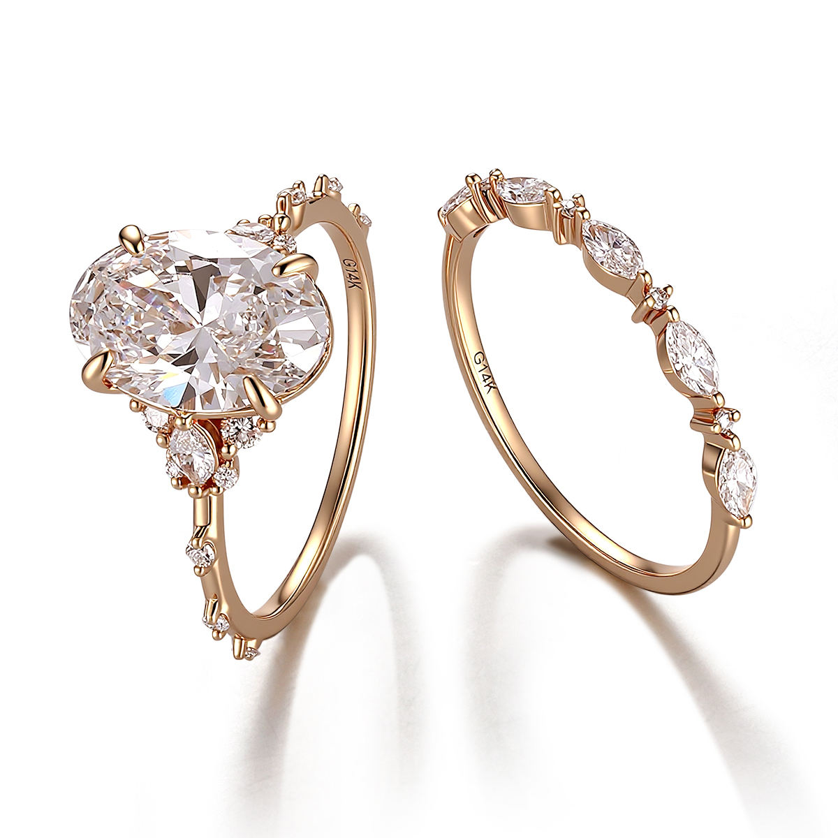 Bague en or massif 18 carats avec diamant de laboratoire.