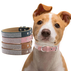 <span class=keywords><strong>Collar</strong></span> de Perro Retro de Gamuza con Pedrería, Anillo en D, <span class=keywords><strong>Collar</strong></span> de Cristal Moderno para Mascotas, Gatos y Perros, <span class=keywords><strong>Collar</strong></span> de Cuero PU Duradero con Hebilla Ajustable - Product Image 5