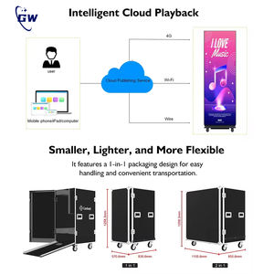 Height Adjustable <b>Portable</b> Indoor Led Poster WIFI USB Control Standing Led Poster Display 1920X640mm <b>Portable</b> Led Poster Screen - Product Image 6