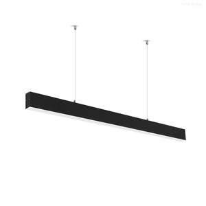 LED Hanging Lamp Dimmable Seamless Connection Linear <b>Chandelier</b> for Residential Use <b>Black</b> IP20 2-Year Warranty - Product Image 1