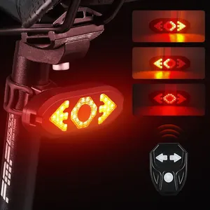 OEM Night Riding Accessories Smart wireless Remote Control steering warning LED bicycle tail light with horn