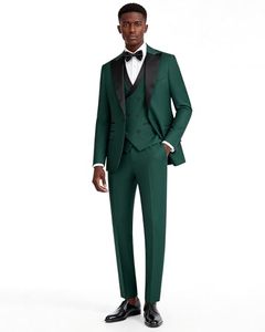 Costume de smoking 3 pièces pour homme, simple boutonnage, <span class=keywords><strong>vert</strong></span> émeraude et noir, pour mariage, bal de promo, cérémonie, taille XL - Product Image 1