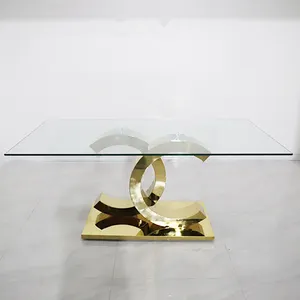 european tempered top stainless steel modern dining room furniture contemporary luxury dining tables