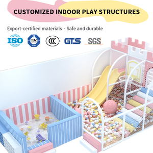 ملعب داخلي تجاري للأطفال بتصميم قلعة - وحدات لعب تشمل زحليقة/حوض كرات/حلقة كرة سلة لرياض الأطفال ومراكز اللعب في المولات - Product Image 3