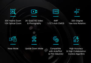 SIYI ZR10 2K 4MP 30X Hybrid Zoom Gimbal <b>Camera</b> With Starlight Night Vision 3-Axis <b>Stabilizer</b> Lightweight UAV - Product Image 5