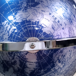Globe du <span class=keywords><strong>monde</strong></span> bleu métallisé 20cm avec carte politique <span class=keywords><strong>HD</strong></span> Base en fer artistique décor de bureau moderne outil de géographie - Product Image 2