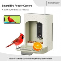 Accessoire pour animaux de compagnie : mangeoire intelligente pour oiseaux avec caméra, perchoir et double gamelle, recharge solaire, surveillance à distance, anti-écureuil