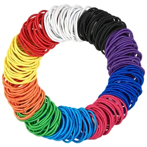 OKAY Großhandel Multi color 1,5 "und 1" Elastics Haar gummis Pferdes chwanz halter Haar bänder