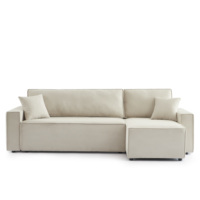 Sofá Cama Convertible Reversible con Almacenamiento, Sofá Moderno en Forma de L de Tela de Terciopelo para Sala de Estar, Relleno de Espuma
