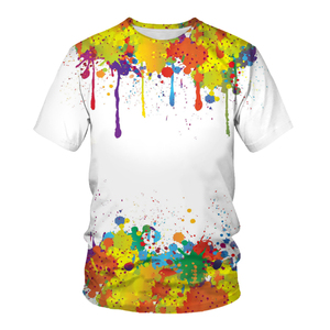 Maglietta estiva a maniche corte da <span class=keywords><strong>uomo</strong></span> girocollo ampia Graffiti Painting 3D stampa digitale t-Shirt a trasferimento termico - Product Image 1
