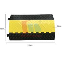 Protecteur temporaire de câble en caoutchouc à 5 canaux, jaune, flexible, robuste et mobile Protecteur de câble en caoutchouc pour le sol